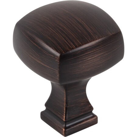 1-1/8 Overall Length Brushed Oil Rubbed Bronze Square Audrey Cabinet Knob